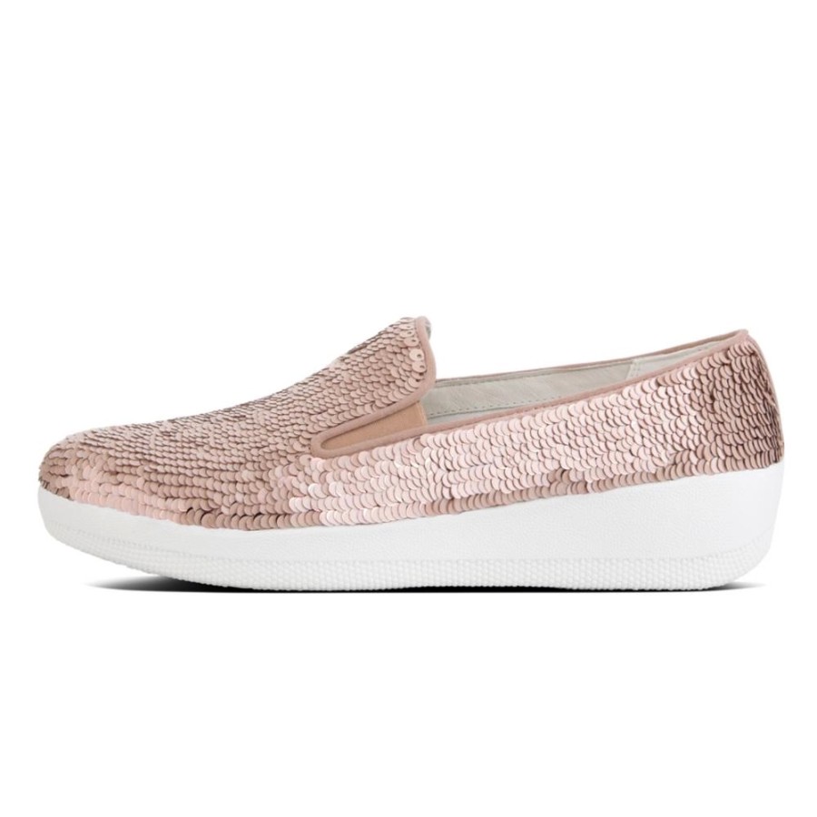 Femme FitFlop | Mocassin Fitflop Superskate With Sequins Nude