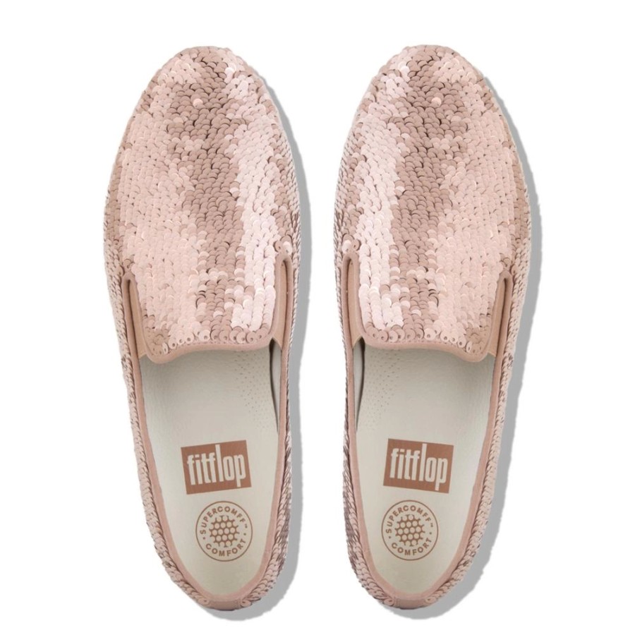 Femme FitFlop | Mocassin Fitflop Superskate With Sequins Nude