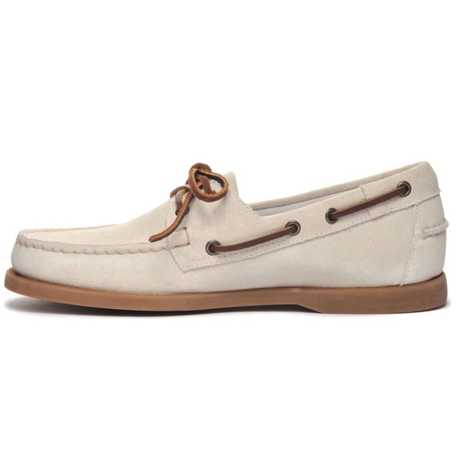 Homme Sebago | Chaussures Bateau Homme Sebago Portland Flesh Out Lamb White