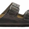 Homme Birkenstock | Sandales Birkenstock Unisexe Arizona Sfb Iron Oiled Leather Narrow