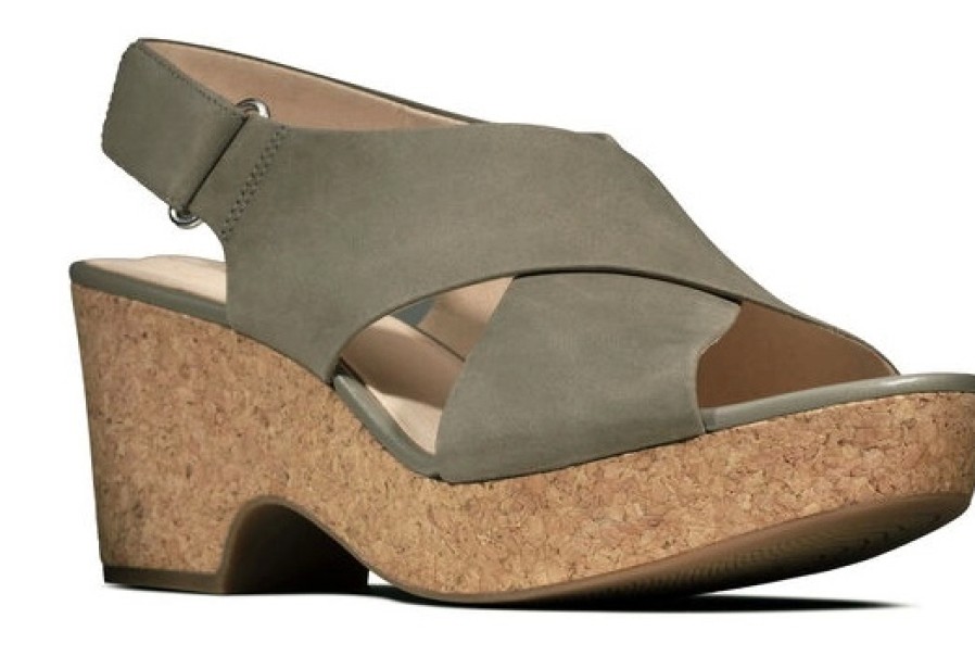 Femme Clarks | Sandalettes Clarks Femme Maritsa Lara Sage Nubuck