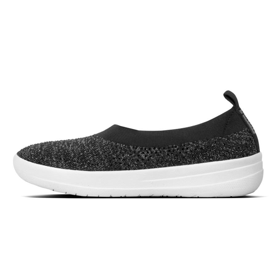 Femme FitFlop | Fitflop Crystal Uberknit Black / Grey