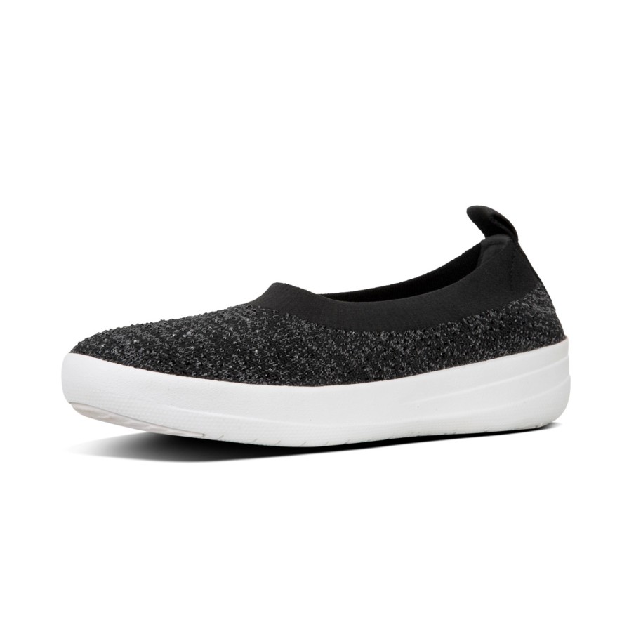 Femme FitFlop | Fitflop Crystal Uberknit Black / Grey