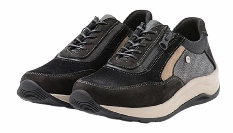 Femme Wolky | Chaussures A Lacets Wolky Femme Cupar Black Combi