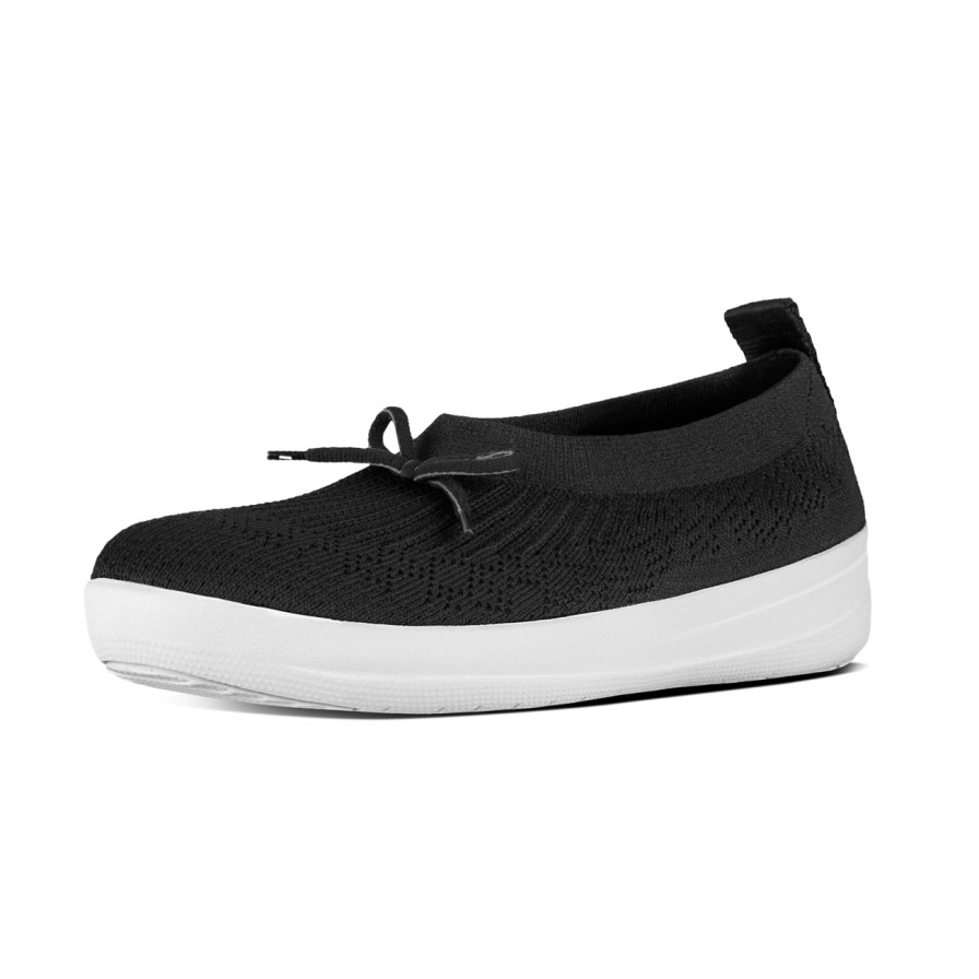 Femme FitFlop | Fitflop Uberknit Slip-On With Bow Black