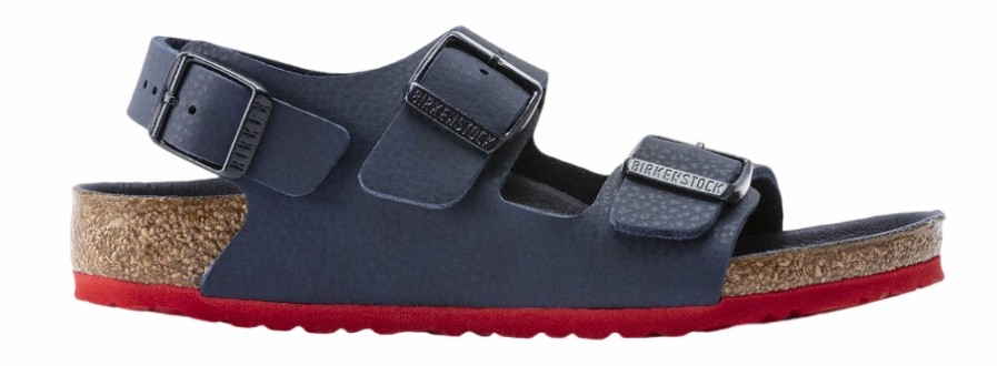 Enfant Birkenstock | Sandales Birkenstock Kids Milano Bf Desert Soil Blue Red Narrow