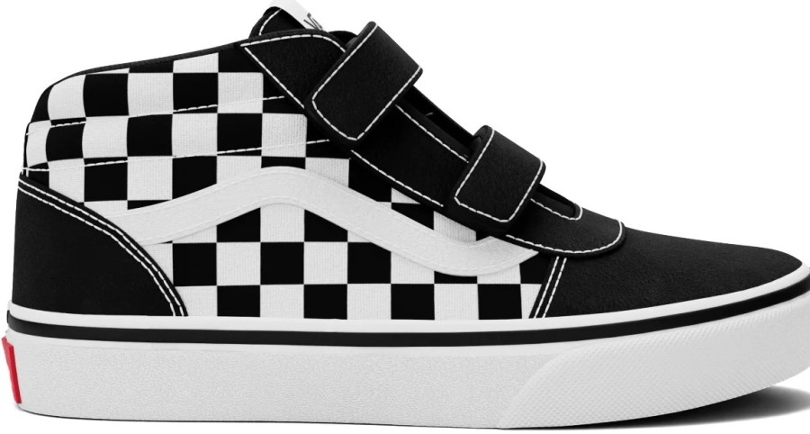 Enfant Vans | Baskets Vans Bebe Ward Mid V Checker Black White