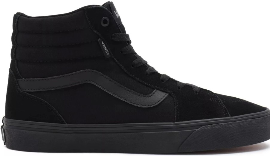 Homme Vans | Baskets Vans Hommes Filmore Hi Suede Canvas Black