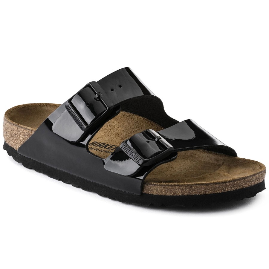 Homme Birkenstock | Tongs Birkenstock Unisex Arizona Bf Patent Noir Regulier