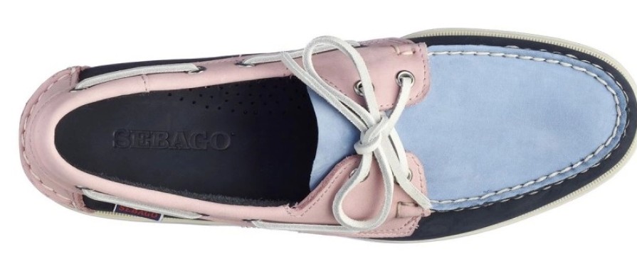 Homme Sebago | Chaussures Bateau Sebago Men Portland Archive Navy Blue Soft Pink Soft Blue