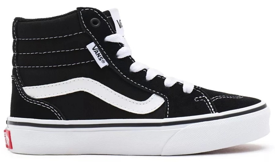 Enfant Vans | Baskets Vans Youth Filmore Hi Suede Canvas Black White