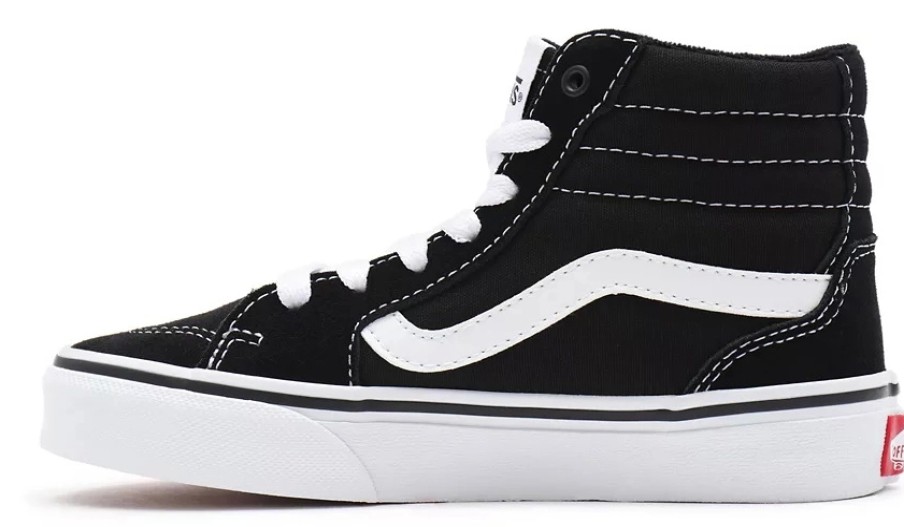 Enfant Vans | Baskets Vans Youth Filmore Hi Suede Canvas Black White