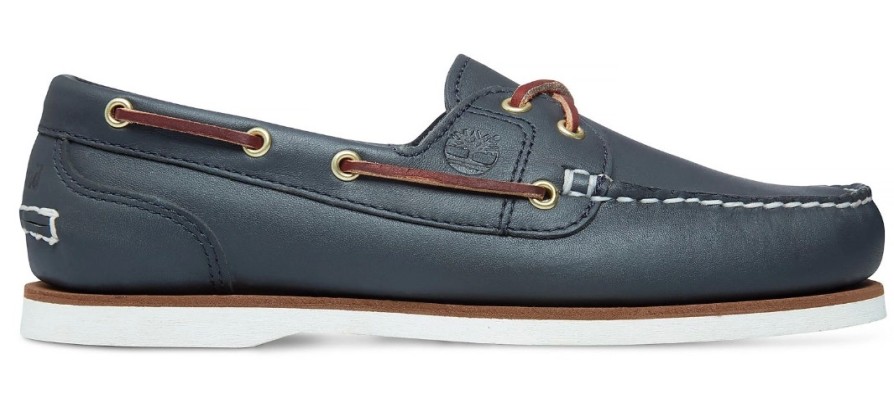 Femme Timberland | Chaussures A Lacets Timberland Femme Classic Boat Amherst 2 Eye Bleu