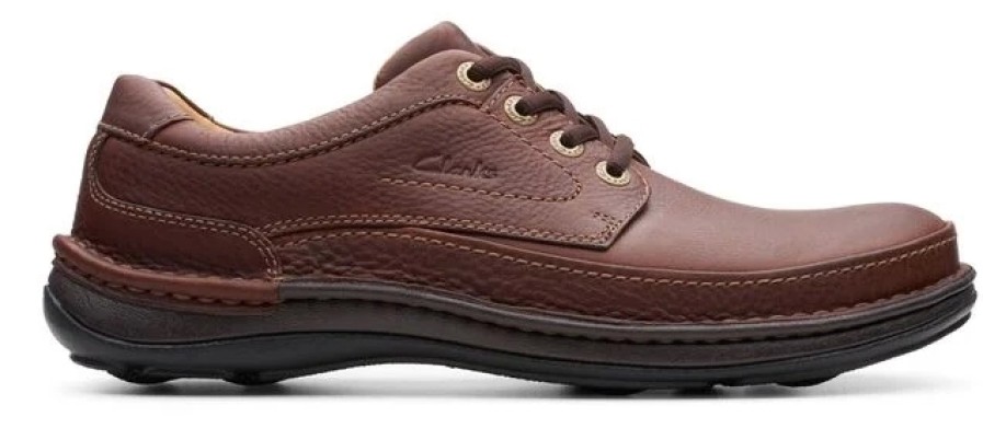 Homme Clarks | Chaussure A Lacets Clarks Men Nature Three Mahogany Leather