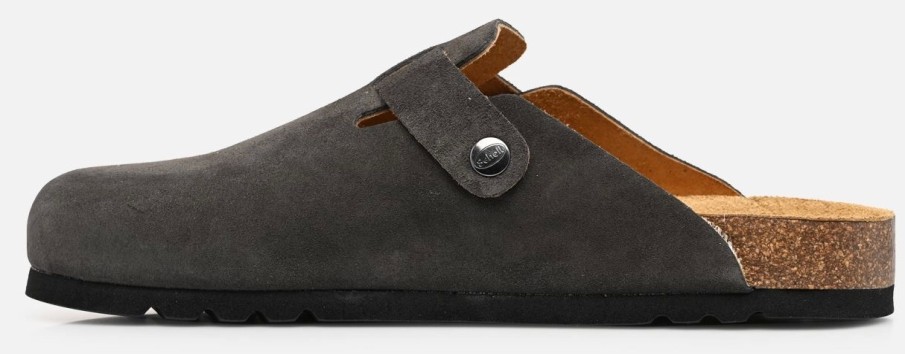 Homme Scholl | Chaussures En Bois Scholl Sabot Homme Olivier Suede Grey