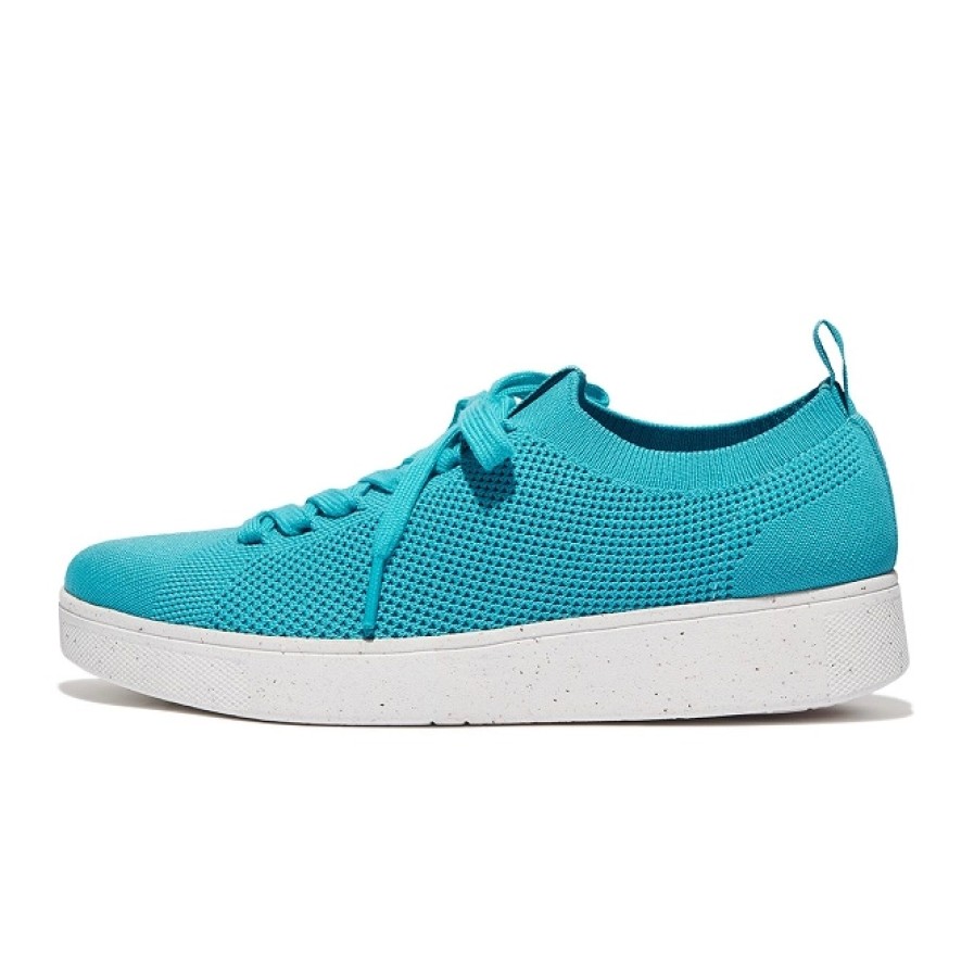 Femme FitFlop | Baskets Fitflop Women Rally E01 Sneaker Knit Tahiti Blue