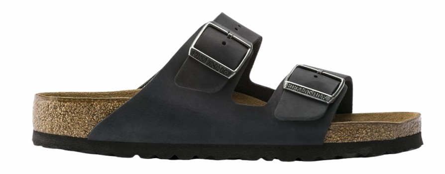 Homme Birkenstock | Sandales Birkenstock Unisexe Arizona Black Oiled Leather Regular