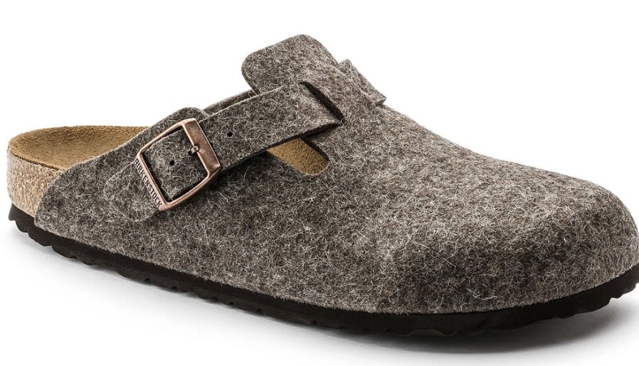 Femme Birkenstock | Sabots Birkenstock Unisexe Boston Cocao Wool Narrow