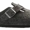 Femme Birkenstock | Sabot Birkenstock Unisex Boston Anthracite Wool Regular