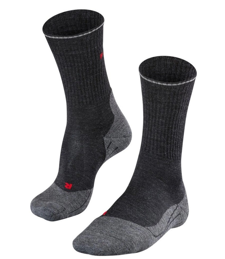 Accessoires Falke | Chaussettes De Randonnee Falke Women Tk2 Wool Silk Anthracite Melange