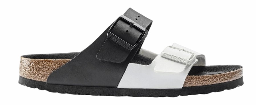 Homme Birkenstock | Tongs Birkenstock Unisex Arizona Split Bf Black White Narrow