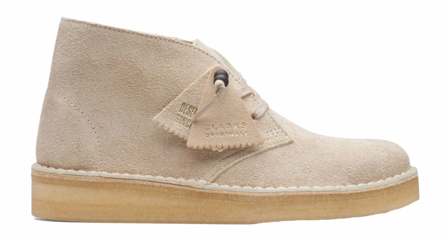 Femme Clarks Originals | Chaussure A Lacets Originals Women Desert Coal Off White Hairy