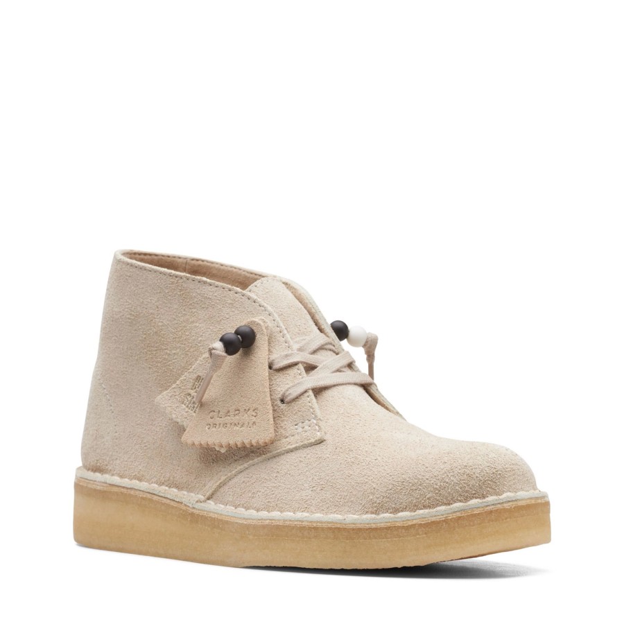 Femme Clarks Originals | Chaussure A Lacets Originals Women Desert Coal Off White Hairy