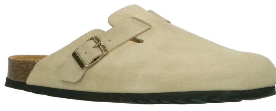 Homme Scholl | Chaussures En Bois Scholl Sabot Homme Olivier Suede Beige