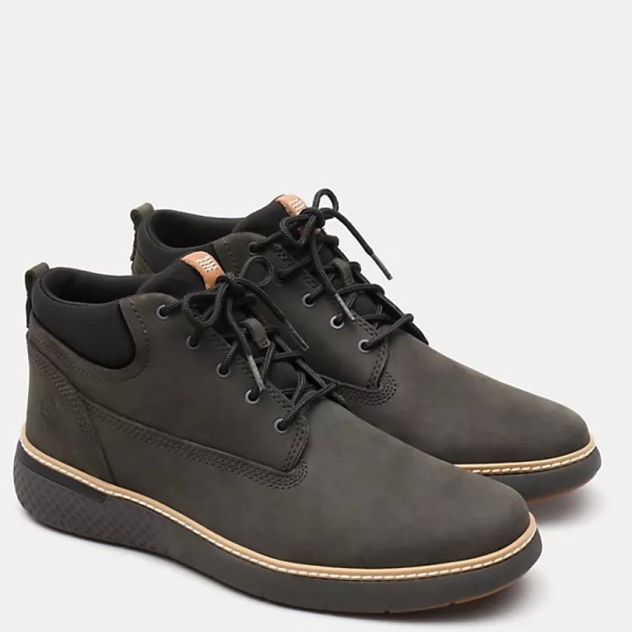 Homme Timberland | Baskets Timberland Men Cross Mark Pt Chukka Dark Green Nubuck