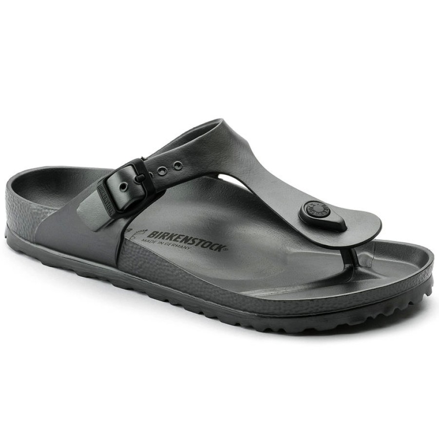 Homme Birkenstock | Tongs Birkenstock Unisexe Gizeh Eva Metallic Anthracite Regular