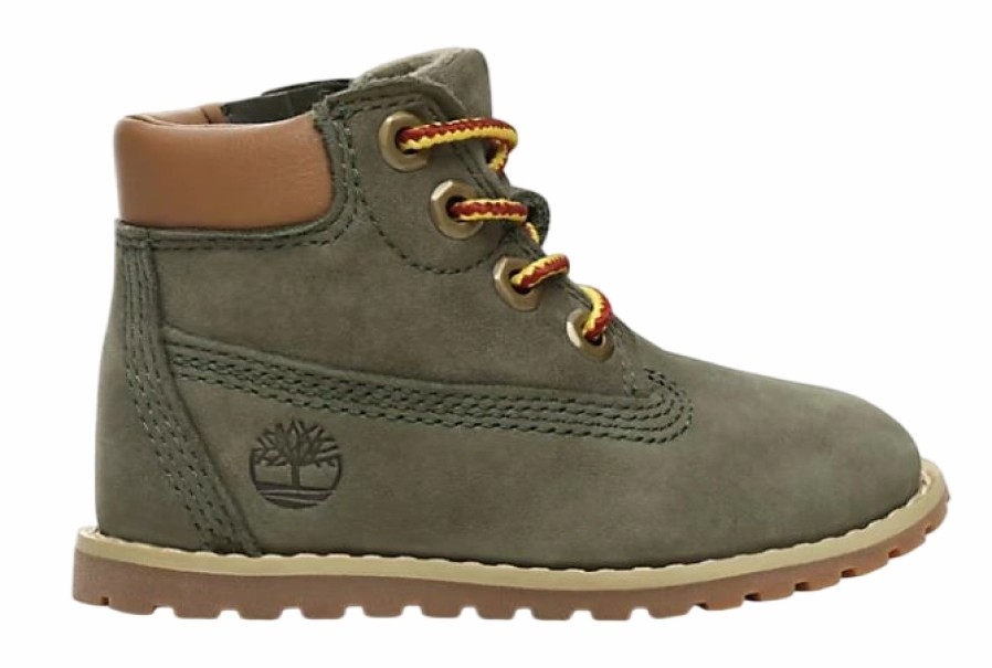 Enfant Timberland | Boots Timberland Toddler Pokey Pine 6 Inch Side Zip Dark Green Nubuck