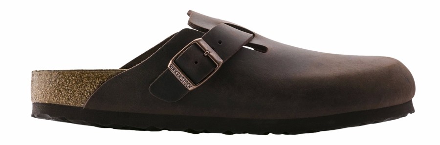 Femme Birkenstock | Sabots Birkenstock Unisexe Boston Leather Habanna Oiled Narrow