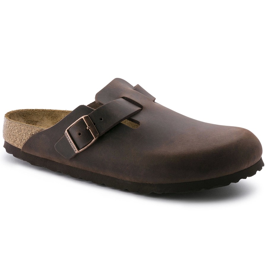 Femme Birkenstock | Sabots Birkenstock Unisexe Boston Leather Habanna Oiled Narrow