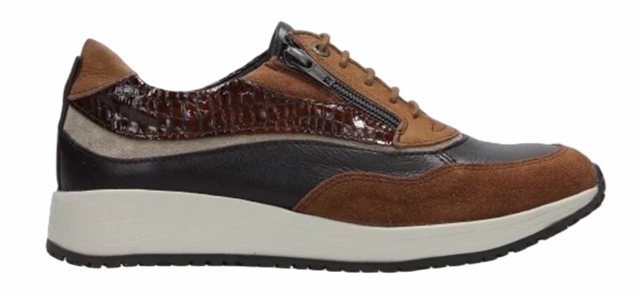 Femme Wolky | Chaussures A Lacets Wolky Femme Sprint Cognac Combi