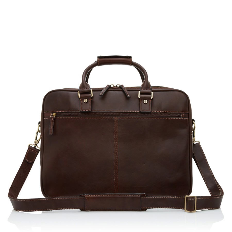 Accessoires Castelijn & Beerens | Sac D'Ordinateur Portable Castelijn & Beerens Verona Rits Mocca 15,6