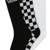 Accessoires Vans | Chaussettes Vans Men Classic Crew Black White Checkerboard (Lot De 3)