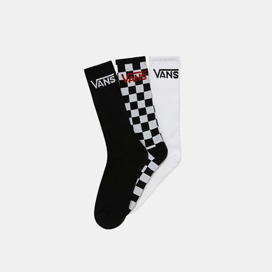 Accessoires Vans | Chaussettes Vans Men Classic Crew Black White Checkerboard (Lot De 3)