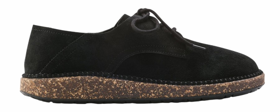 Femme Birkenstock | Chaussure A Lacets Birkenstock Unisex Gary Suede Noir Regular