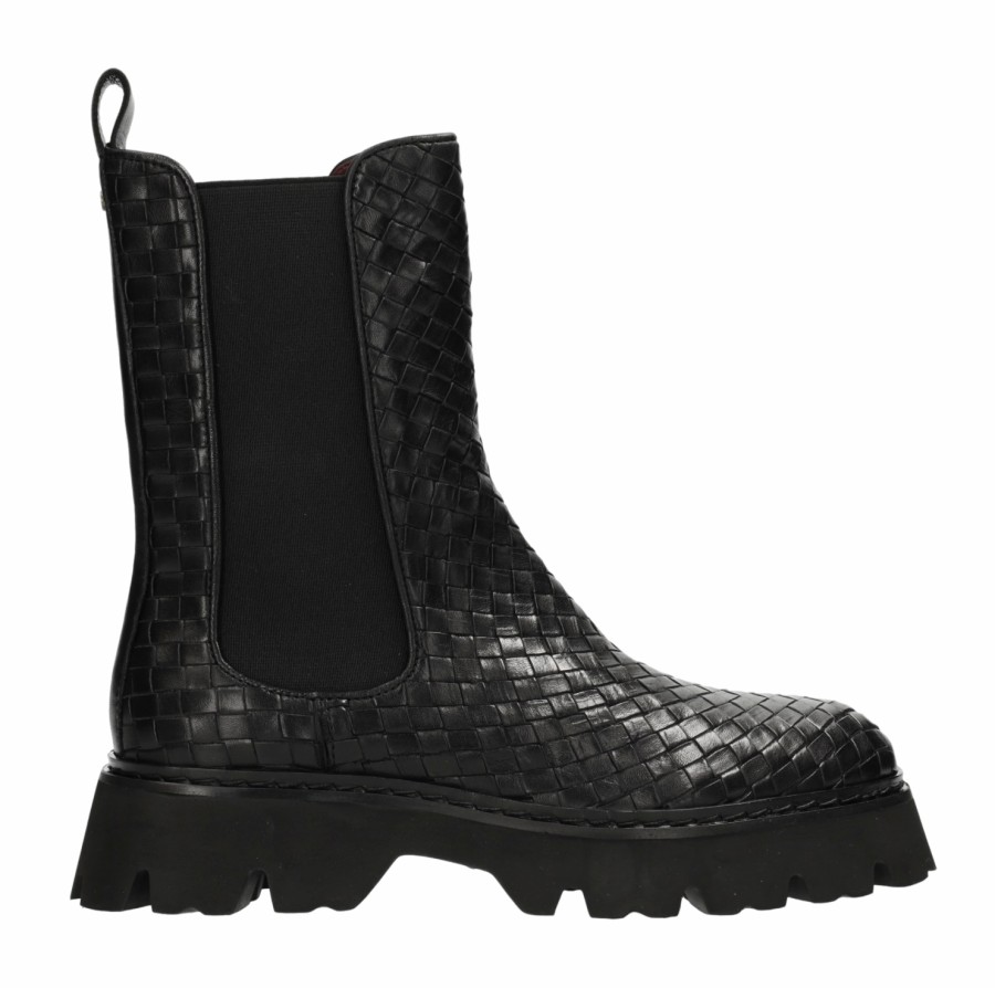 Femme Fred de la Bretoniere | Bottes Fred De La Bretoniere Femme Romee Woven Chelsea Boot Black