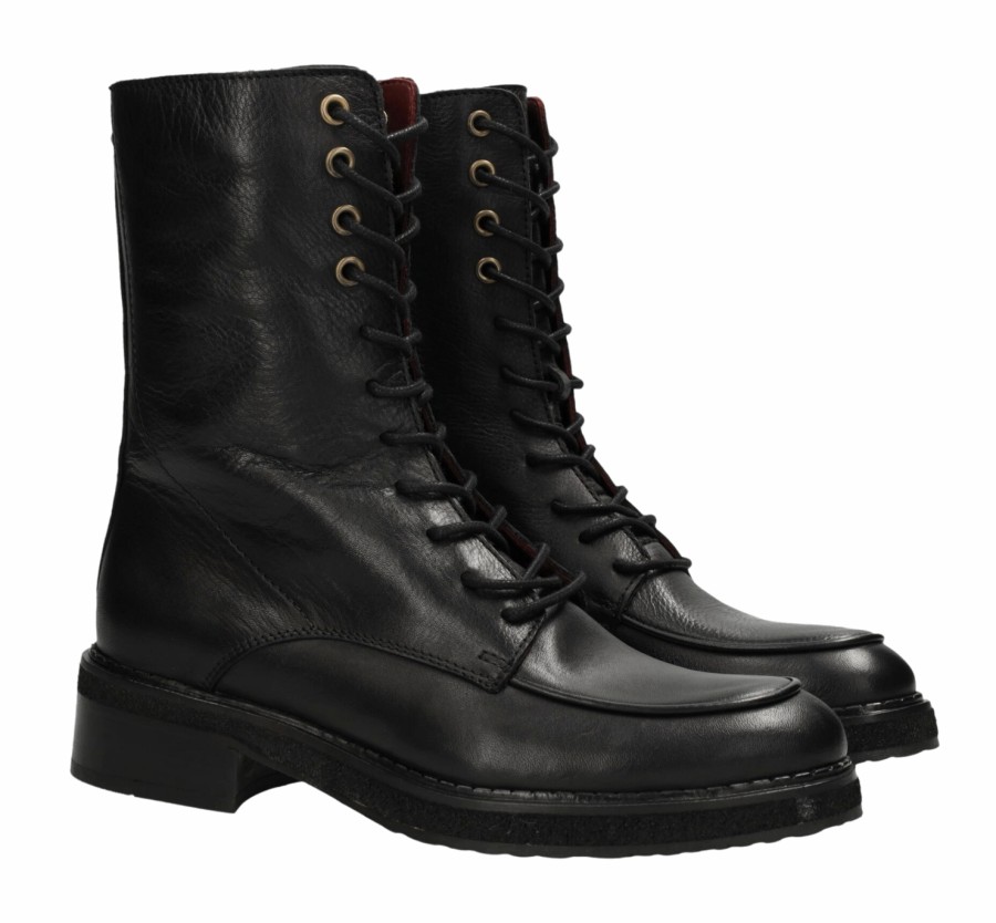 Femme Fred de la Bretoniere | Bottes Fred De La Bretoniere Femme Sira Lace -Up Boot Black