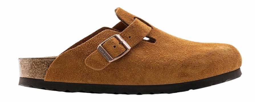 Femme Birkenstock | Sabot Birkenstock Unisex Boston Sfb Mink Narrow Suede Leather