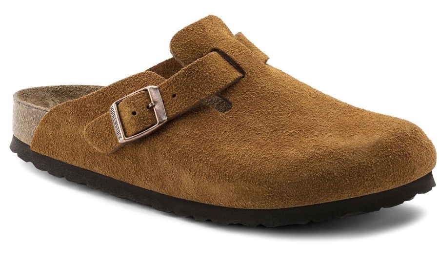 Femme Birkenstock | Sabot Birkenstock Unisex Boston Sfb Mink Narrow Suede Leather