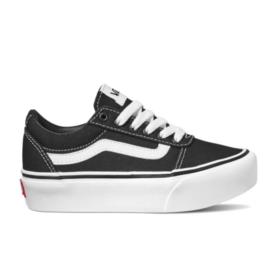 Enfant Vans | Vans Youth Ward Platform Canvas Noir Blanc