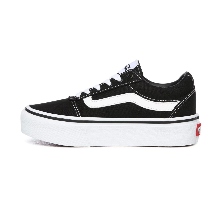 Enfant Vans | Vans Youth Ward Platform Canvas Noir Blanc