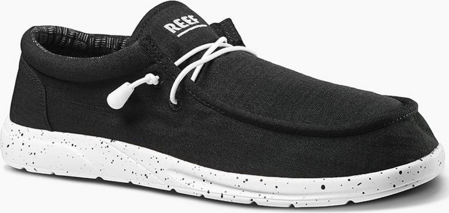 Homme Reef | Chaussures A Lacets Reef Hommes Cushion Coast Tx Black White