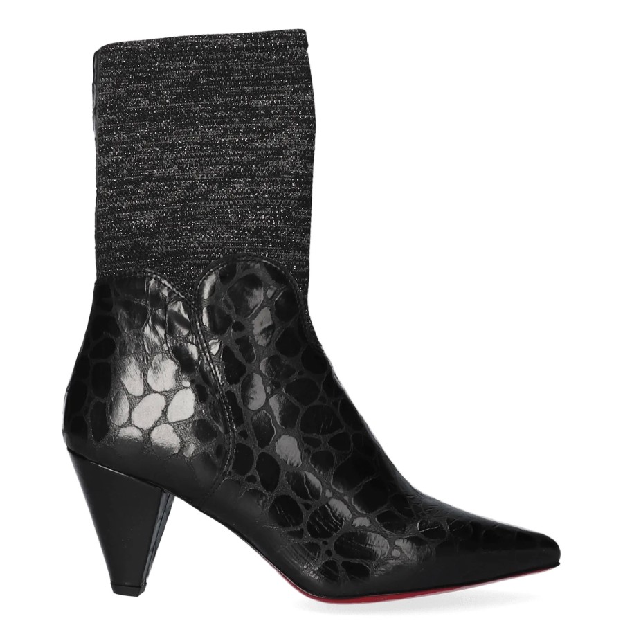 Femme Jan Jansen | Bottines Jansen Women Camille Metal Nero Licra Strocolmo Nera