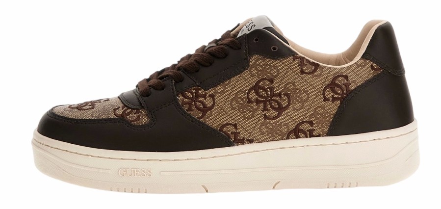 Homme Guess | Baskets Guess Homme Ancona 4G Beige Brown